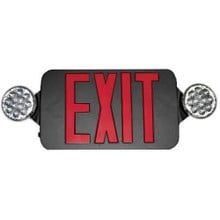 Low Profile All LED Exit & Emergency Combo, Red, Black Housing - With 90 Minute Battery Back-Up