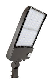 300 Watt LED Parking Lot Area Light - Slipfitter Mount with Motion Sensor - 41000 Lumens - 5000K Daylight - 120-277V - Bronze Finish