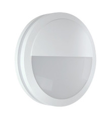 Motion Sensor LED Bulkhead Eye-Lid Style - Ceiling or Wall Mount - Outdoor Wet Location UL Listed - 23 Watt - 1850 Lumens - 3000K - With White Finish