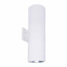6 Inch LED Cylinder Sconce - Watt Selectable 24W/32W/40W - 3200 Max Lumens - Color Selectable 30K/40K/50K - 120-277V - White Finish - Dimmable Up/Down Light - With Photocell