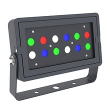 DMX512 Compatible RGBW Color Changing Flood Light Black Square Fixture 36W
