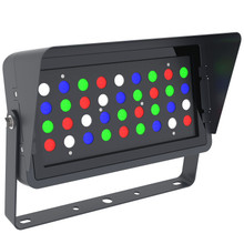 DMX512 Compatible RGBW Color Changing Flood Light Black Square Fixture 96W With Half Glare Shield