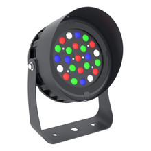 DMX512 Compatible RGBW Color Changing Flood Light Black Round Fixture 72W With Half Glare Shield