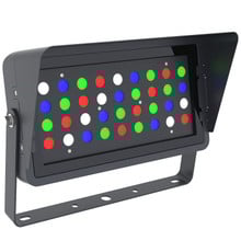 DMX512 Compatible RGBW Color Changing Flood Light Black Square Fixture 72W With Half Glare Shield