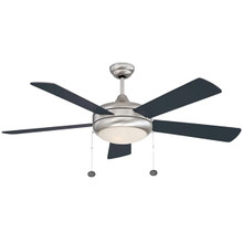 52 Inch Reversible Black & Rosewood Finish Plywood 5-Blade Ceiling Fan & Light - 120V - 20W - Color Selectable 30K/40K/50K - With Pull Chain Switch