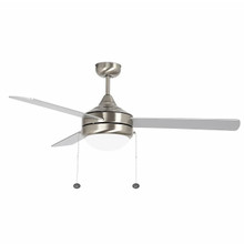 52 Inch Reversible Rosewood & Silver Finish Plywood 3-Blade Ceiling Fan & Light - 120V - 20W - Color Selectable 30K/40K/50K - With Pull Chain Switch