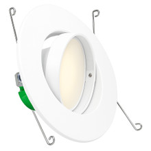 6 Inch LED Eyeball Downlight - 11 Watt - 900 Lumens - Color Selectable 27K/30K/35K/40K/50K - 120V - Recessed Can Required - Triac Dimmable