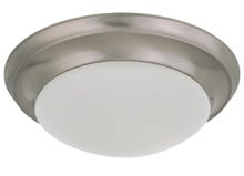 12 Inch LED Dome Light - 18 Watt - 1500 Lumens - 3000K Soft White - 120-277V - Dimmable - Brushed Nickel
