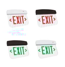LED Edge-lit Exit Signs - Surface Mounted - 120-77V - Many Combinations of Finishes for Letters, Panel, and Housing