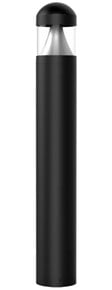 LED Bollard Light with Cone Reflector and Dome Head - Watt Selectable 13/18/23W - Color Selectable 30K/40K/50K - Black Finish