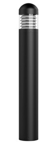 LED Bollard Light with Louver Reflector and Dome Head - Watt Selectable 13/18/23W - Color Selectable 30K/40K/50K - Black Finish