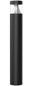 LED Bollard Light with Cone Reflector and Flat Head - Watt Selectable 13/18/23W - Color Selectable 30K/40K/50K - Black Finish