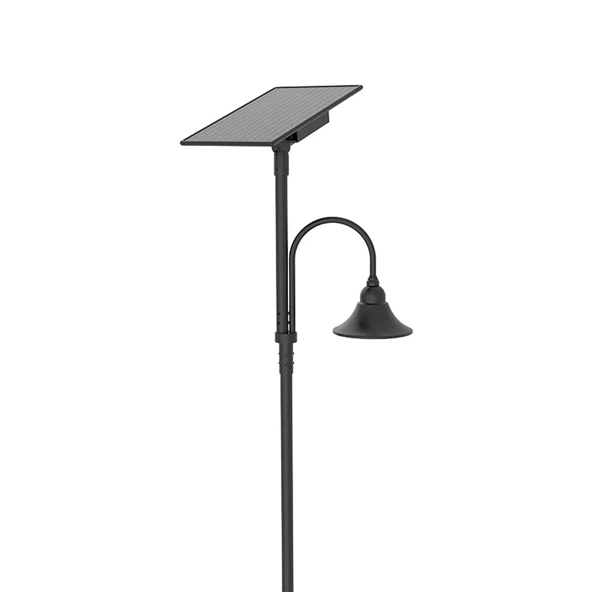 Designer Bell LED Single Head Solar Post Top - 20 Inch Diameter - 50 Watt - 8000 Lumens - Color Temperature Selectable 30K/40K/50K - 3 Inch Tennon Adaptor - Bronze Finish