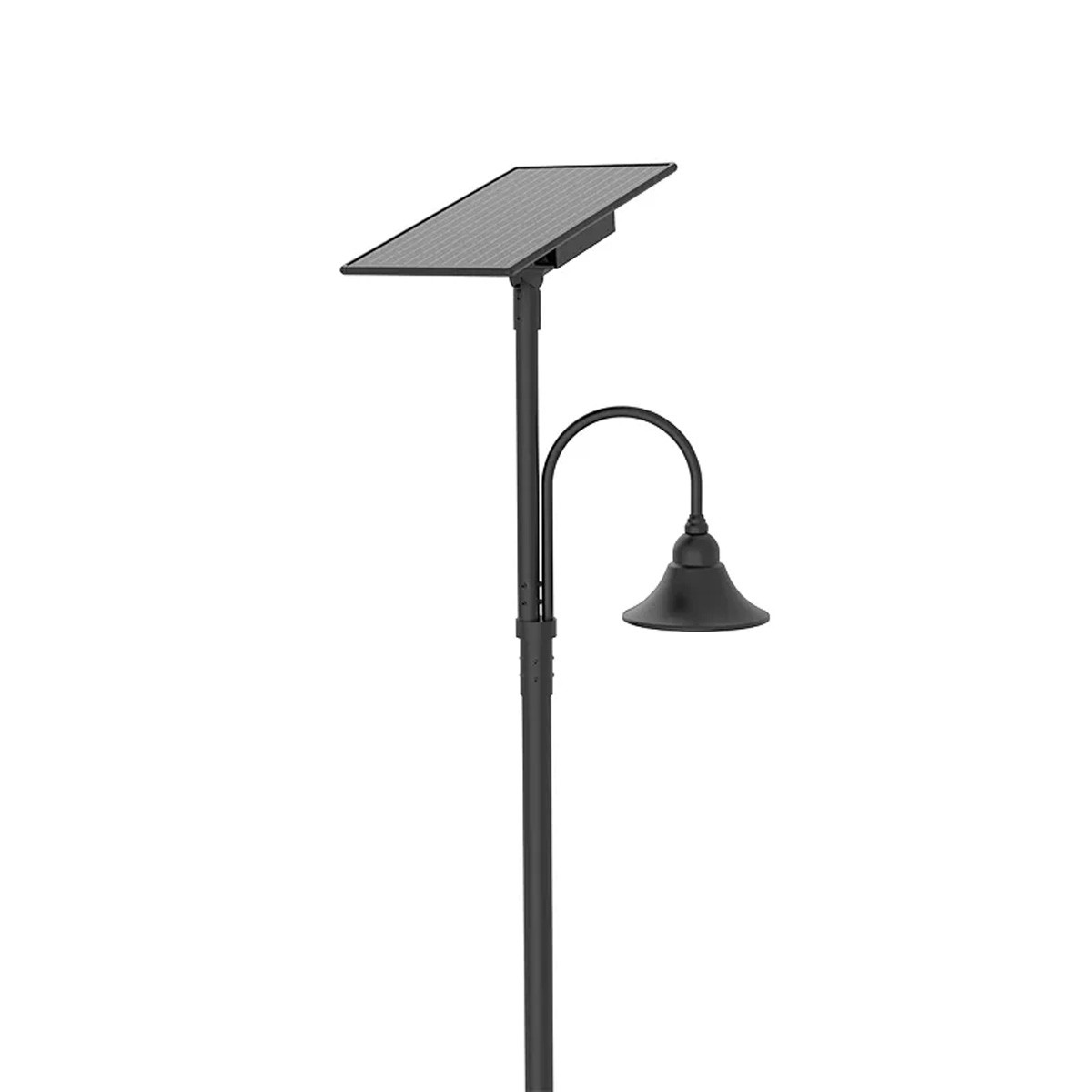Designer Bell LED Single Head Solar Post Top - 20 Inch Diameter - 50 Watt - 8000 Lumens - Color Temperature Selectable 30K/40K/50K - 4 Inch Tennon Adaptor - Bronze Finish