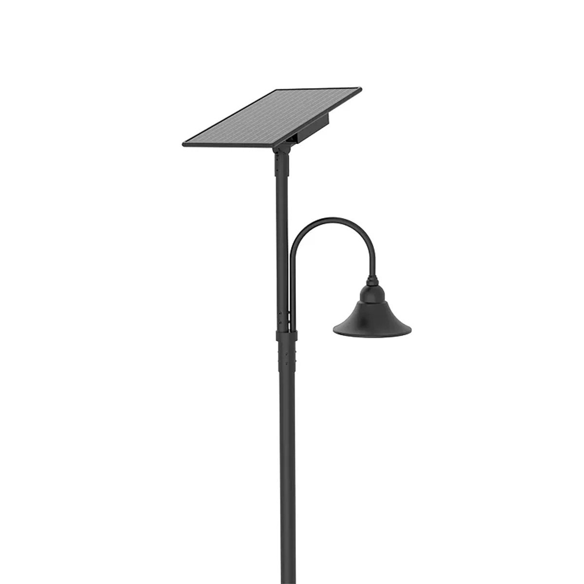 Designer Bell LED Single Head Solar Post Top - 20 Inch Diameter - 50 Watt - 8000 Lumens - Color Temperature Selectable 30K/40K/50K - 4 Inch Tennon Adaptor - Bronze Finish