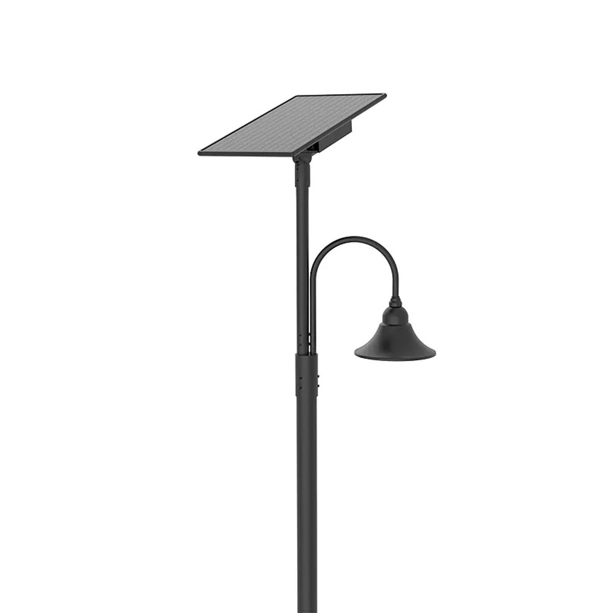 Designer Bell LED Single Head Solar Post Top - 20 Inch Diameter - 50 Watt - 8000 Lumens - Color Temperature Selectable 30K/40K/50K - 5 Inch Tennon Adaptor - Bronze Finish