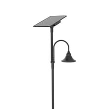 Designer Bell LED Single Head Solar Post Top - 23 Inch Diameter - 50 Watt - 8000 Lumens - Color Temperature Selectable 30K/40K/50K - 3 Inch Tennon Adaptor - Bronze Finish