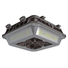 LED Wide Beam Canopy Light - Multi Watt Selectable 70/56/42/28W - 10500 Max Lumens - 120-277V - Color Temperature Selectable 30K/40K/50K - With Emergency Battery Back Up - Bronze Finish