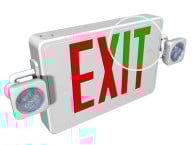 LED Exit Sign & Light With Battery Backup
