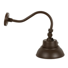 LED Outdoor Gooseneck Wall Lights - Medium 25 Watts - 3000 Lumens - Color Selectable 30K/40K/50K - 120-277V - Integrated Photocell - Bronze Finish