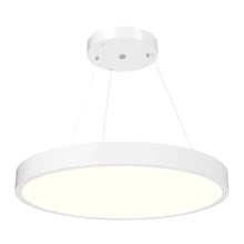 LED Round Suspended Panel Light - 24 Inch - Up-Down Light - Multi Watt Selectable 30/40/50W - Color Selectable 30K/35K/40K - 120-277V - White Finish