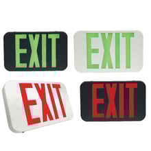 LED Plastic Exit Signs - Commercial Surface Mounted Exit Fixtures - Choose Your Letter and Housing Color