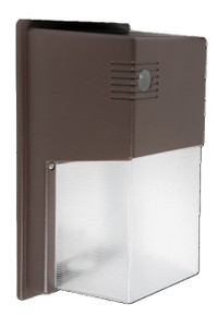 LED Rectangle Wall Pack With Photocell - Selectable 13/20/26 Watt - 4230 Max Lumens - Color Selectable 30K/40K/50K - 120-277V - Bronze Finish