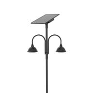 Designer Bell LED Double Head Solar Post Top - 23 Inch Diameter - 50 Watt - 8000 Lumens - Color Temperature Selectable 30K/40K/50K - 5 Inch Tennon Adaptor - Bronze Finish
