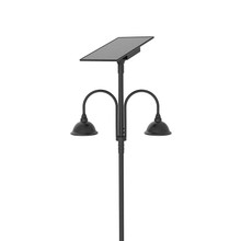 Designer Bell LED Double Head Solar Post Top - 16 Inch Diameter - 50 Watt - 8000 Lumens - Color Temperature Selectable 30K/40K/50K - 3 Inch Tennon Adaptor - Bronze Finish