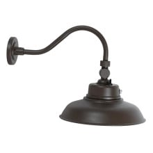 LED Outdoor Gooseneck Wall Lights - Large 40 Watts - 4800 Lumens - Color Selectable 30K/40K/50K - 120-277V - Integrated Photocell - Bronze Finish