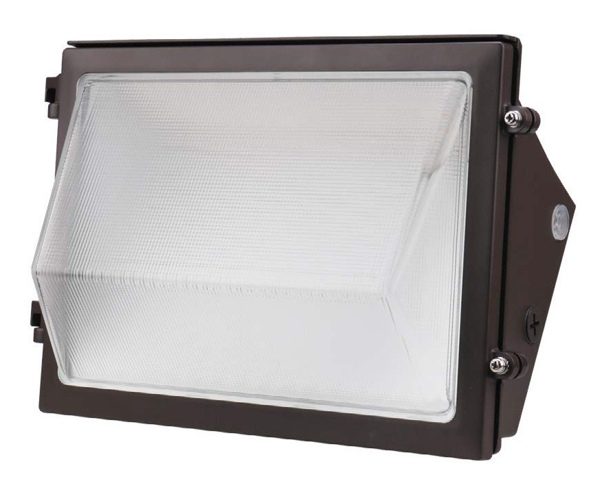 LED Wallpack With Photocell - Wattage Selectable 60W/70W/80W 18000 Max Lumens - Color Selectable 30K/40K/50K - 120-277V - Bronze Finish