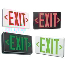 LED Compact Exit Signs - Commercial Surface Mounted Exit Fixtures - Choose Your Letter and Housing Color