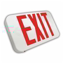 White Plastic Led Exit Sign With Red Lettering With Battery Back Up