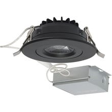 4 Inch LED Gimbal Round Downlight - Black - 12 Watt - 850 Lumens - Color Temperature Selectable 2700K/3000K/3500K/4000K/5000K - 120V - Dimmable - Recessed Can Not Required