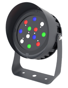 DMX512 Compatible RGBW Color Changing Flood Light Black Round Fixture 36W With Half Glare Shield